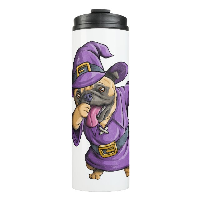 Dabbing Hexe Mops Niedlich Halloween Möpsen Funny  Thermosbecher (Vorderseite)