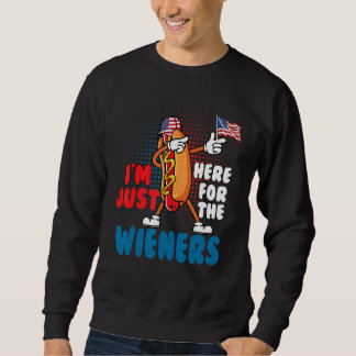 Dabbing Hot Dog I m Just Here For Sausage 4th Of J Sweatshirt