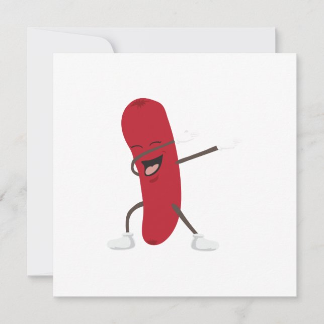 Dabbing Hotdog Funny - Geschenk Einladung (Vorderseite)