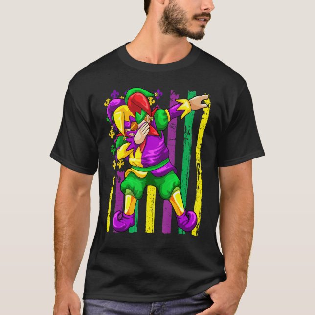 Dabbing Joker Mardi Gras Funny Funny Carnival Dab  T-Shirt (Vorderseite)