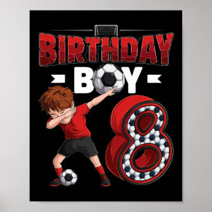 Dabbing Junge 8 Jahre alter Fußballspieler 8. Gebu Poster