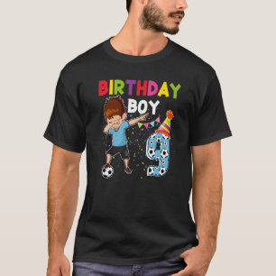 Dabbing Junge 9 Jahre alter Fußball Spieler 9. Geb T-Shirt