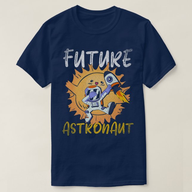Dabbing Junior Astronaut Science Rocket Future Ast T-Shirt (Design vorne)