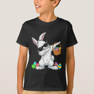 Dabbing Kaninchen Ostertag Eier Sket Jungen Kinder T-Shirt