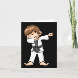 Dabbing Karate Boy Funny Martial Arts Cartoon Desi Karte