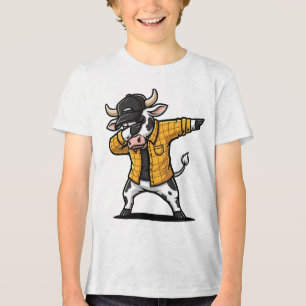 Dabbing-Kuh Lustige Süße Dab-Tanz Tri-Blend Shirt