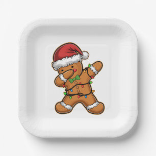 Dabbing Lebkuchenbaum Licht Weihnachten Pappteller