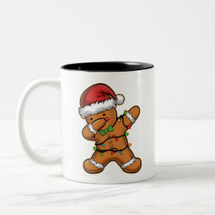 Dabbing Lebkuchenbaum Licht Weihnachten Zweifarbige Tasse