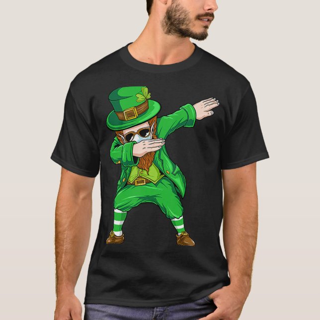 Dabbing leprechaun facce Maske St Patrick's Day Bo T-Shirt (Vorderseite)