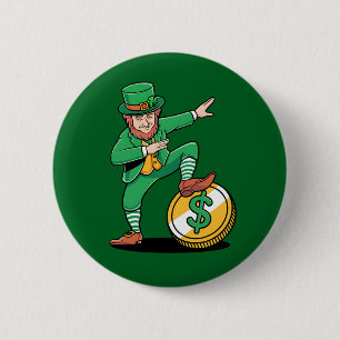 Dabbing Leprechaun Funny St Patrick's Day Button