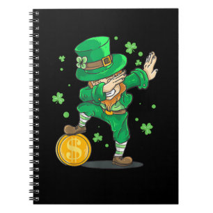 Dabbing Leprechaun Funny St Patricks Day T - Shirt Notizblock