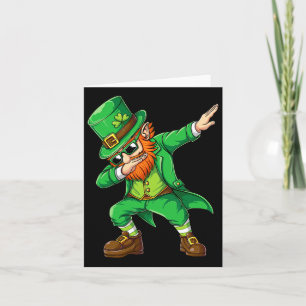 Dabbing Leprechaun Gezwitscher Männer Kinder Junge Karte