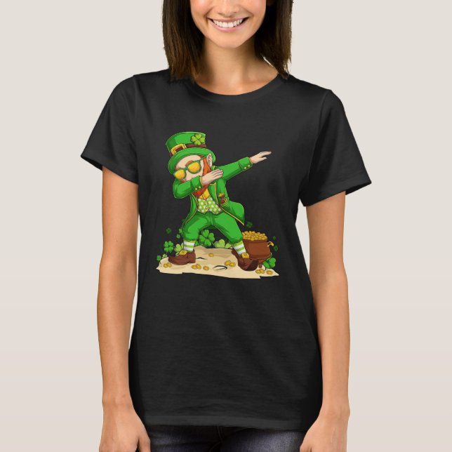 Dabbing Leprechaun Happy St Patricks Day Kids Boys T-Shirt (Vorderseite)