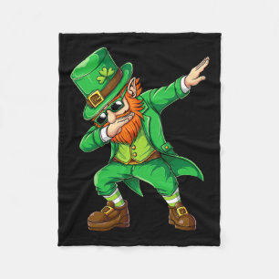 Dabbing Leprechaun Lustige Geschenke Männer Kinder Fleecedecke