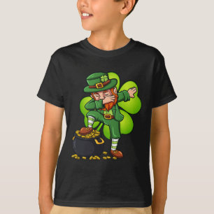 Dabbing Leprechaun mit Klee St. Patrick's Day T-Shirt