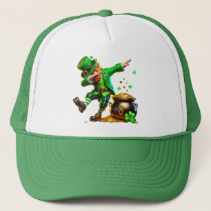 Dabbing Leprechaun St. Paddy's Day Goldtopf Truckerkappe