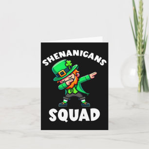 Dabbing Leprechaun St Patricks Day Shenanigans Squ Karte
