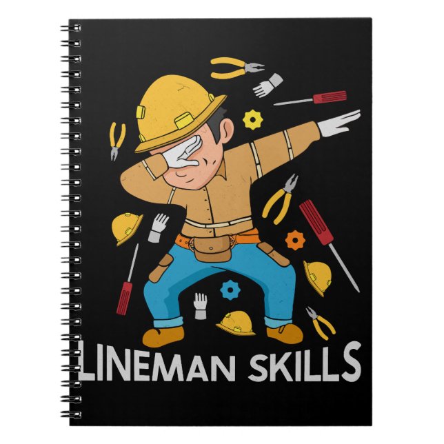 Dabbing Lineman Skills Geschenk Vater Männer Linem Notizblock (Vorderseite)