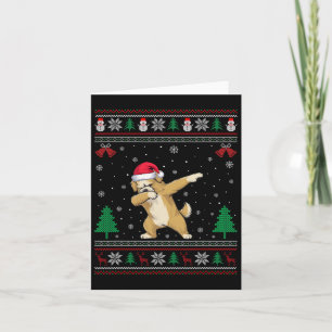 Dabbing Maltipoo Hund Weihnachtsmann Hut Jungen Mä Karte