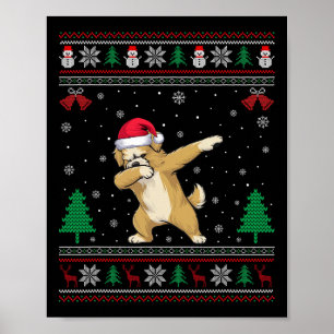 Dabbing Maltipoo Weihnachtsmannmütze Boys Girls Ki Poster