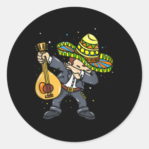 Dabbing Mariachi Cinco De Mayo Mexikanisches Party Runder Aufkleber