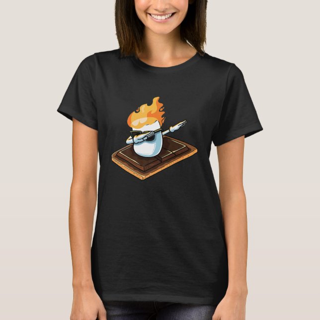 Dabbing Marshmallow Funny Smores Camping Dab Campe T-Shirt (Vorderseite)
