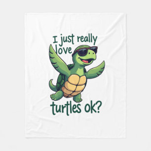 Dabbing Meeresschildkröte I just Eure Liebe Turtle Fleecedecke