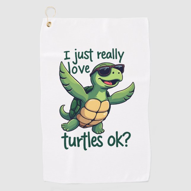 Dabbing Meeresschildkröte I just Eure Liebe Turtle Golfhandtuch (Vorderseite)