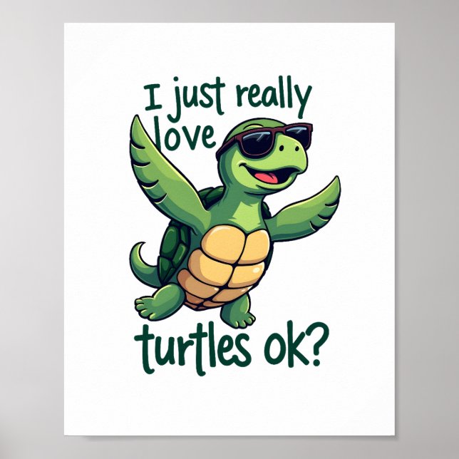 Dabbing Meeresschildkröte I just Eure Liebe Turtle Poster (Vorne)