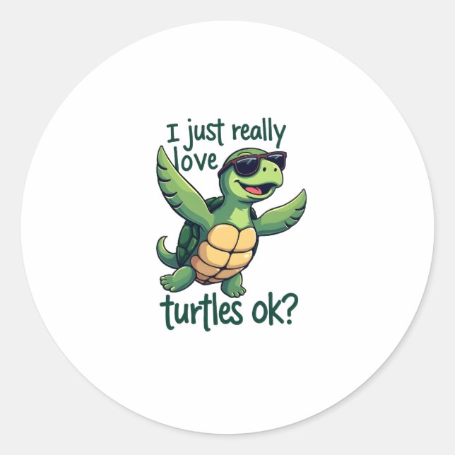 Dabbing Meeresschildkröte I just Eure Liebe Turtle Runder Aufkleber (Vorderseite)