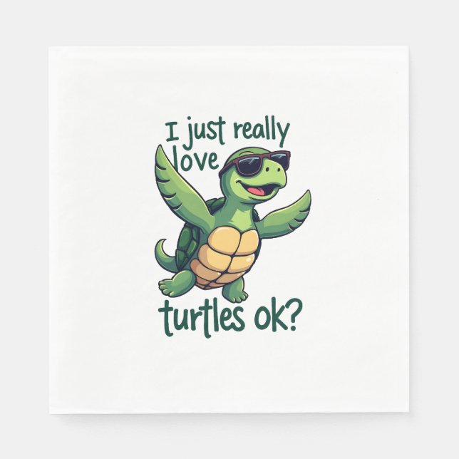 Dabbing Meeresschildkröte I just Eure Liebe Turtle Serviette (Vorderseite)