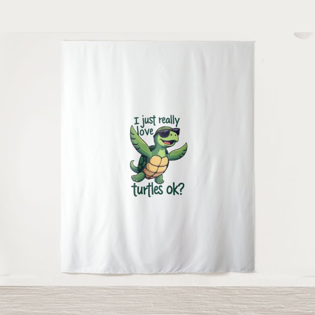 Dabbing Meeresschildkröte I just Eure Liebe Turtle Wandteppich (Vorderseite)