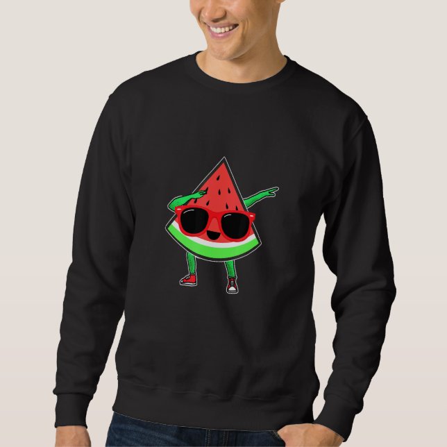 Dabbing Melon Watermelon Sommer-Melon Sweatshirt (Vorderseite)