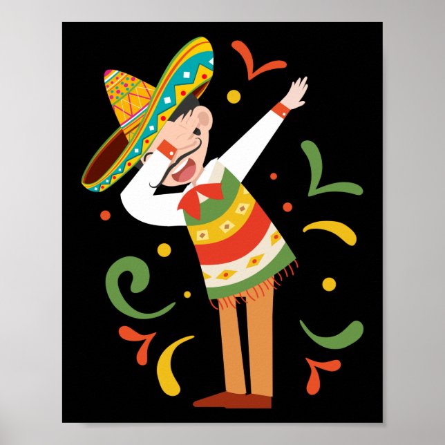 Dabbing Mexican Man Cinco De Mayo Poster (Vorne)
