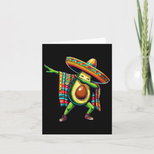 Dabbing Mexican Poncho Avocado Cinco De Mayo Karte