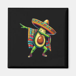 Dabbing Mexican Poncho Avocado Cinco De Mayo Magnet