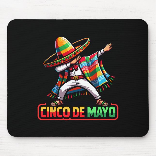 Dabbing Mexican Poncho Cinco De Mayo Fiesta 1 Mousepad (Vorne)