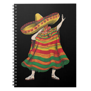 Dabbing Mexikanischer Poncho Cinco De Mayo Fiesta- Notizblock