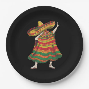 Dabbing Mexikanischer Poncho Cinco De Mayo Fiesta- Pappteller