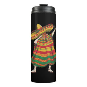 Dabbing Mexikanischer Poncho Cinco De Mayo Fiesta- Thermosbecher