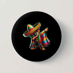 Dabbing-Mexikanischer Poncho Cinco De Mayo Jungen Button