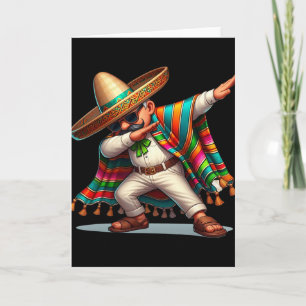 Dabbing mexikanischer Poncho Cinco De Mayo Männer Karte