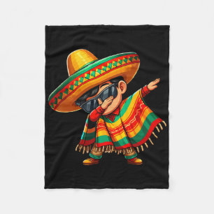 Dabbing Mexikanischer Poncho Cinco De Mayo Sombrer Fleecedecke