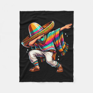 Dabbing Mexikanischer Poncho Sombrero Dab Boy Fies Fleecedecke