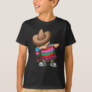 Dabbing Mexikos Kind mit Sombrero und Sombrero T-Shirt