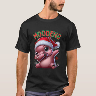 Dabbing MooDeng Santa Christmas Funny Niedlich Bab T-Shirt