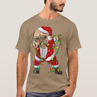 Dabbing Mops Dog Xmas Lights Der sonnige Mops Sant T-Shirt