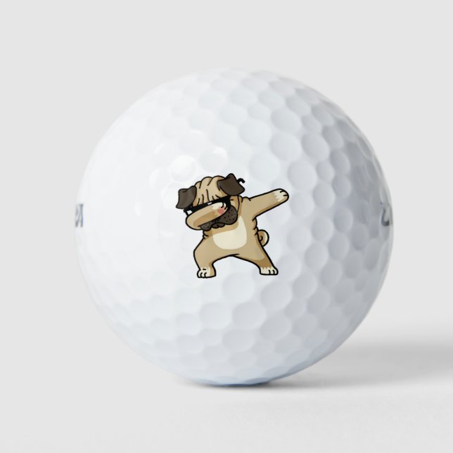 Dabbing Mops Golfball (Vorderseite)