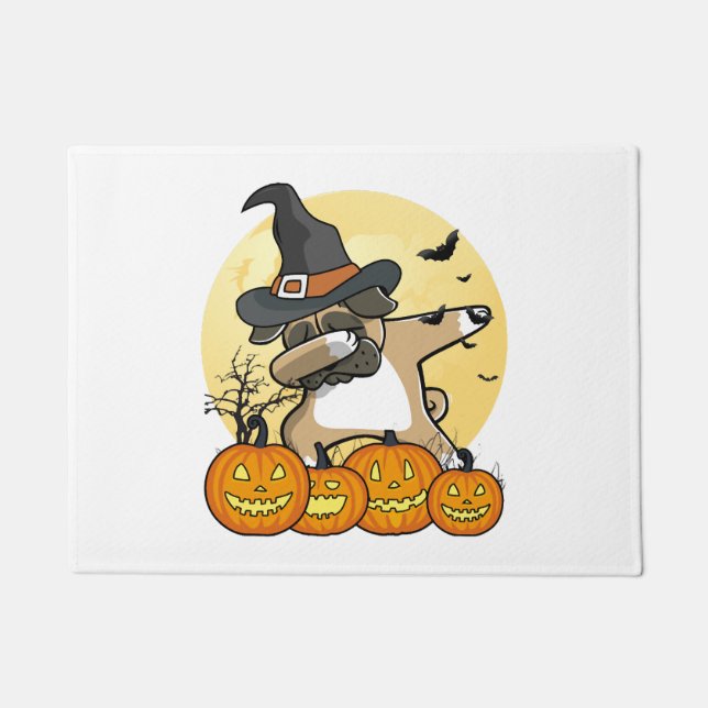 Dabbing Mops Halloween Fußmatte (Vorderseite)