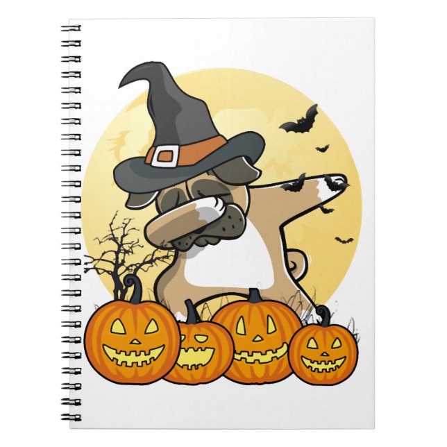 Dabbing Mops Halloween Notizblock (Vorderseite)